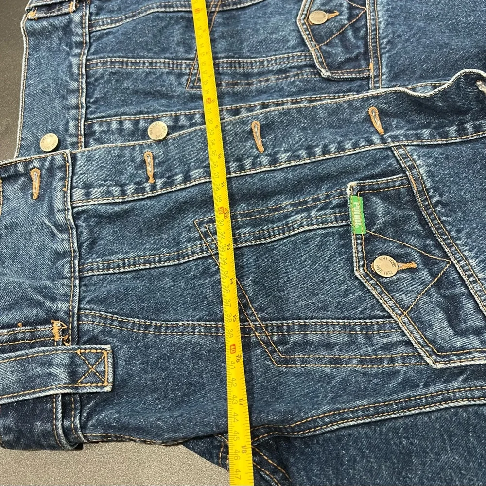 VTG PUMA Jeans Denim Jacket 1980s Germany Short Cut Bomber Size 3 - Picture 11 of 11